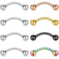 Funseedrr 8pcs Acero Quirúrgico Piercing Ceja Labio Lengua