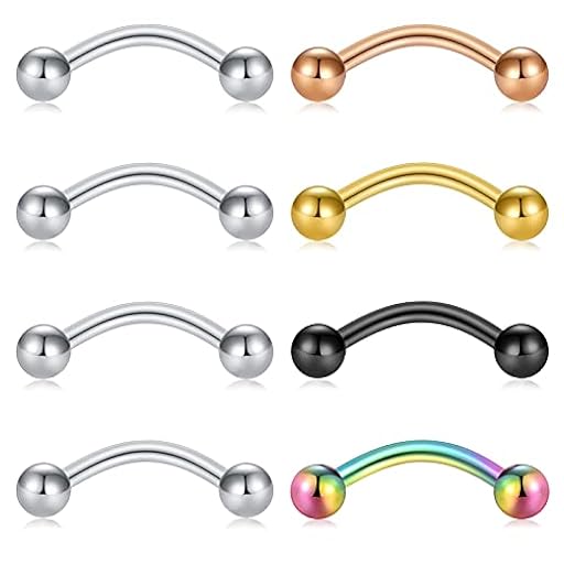 Funseedrr 8pcs Acero Quirúrgico Piercing Ceja Labio Lengua Ombligo 14G 16G Barras Curvas Pendientes Rook Daith Banana Piercing Joyas | Ya disponible en tu tienda friki favorita! En mundofriki.es! Funseedrr 8pcs Acero Quirúrgico Piercing Ceja Labio Lengua Ombligo 14G 16G Barras Curvas Pendientes Rook Daith Banana Piercing Joyas | Ya disponible en tu tienda friki favorita! En mundofriki.es!
