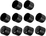 Screw Thread Protectors 24mm Black Vinyl Flexible Rubber Caps 10 Pack