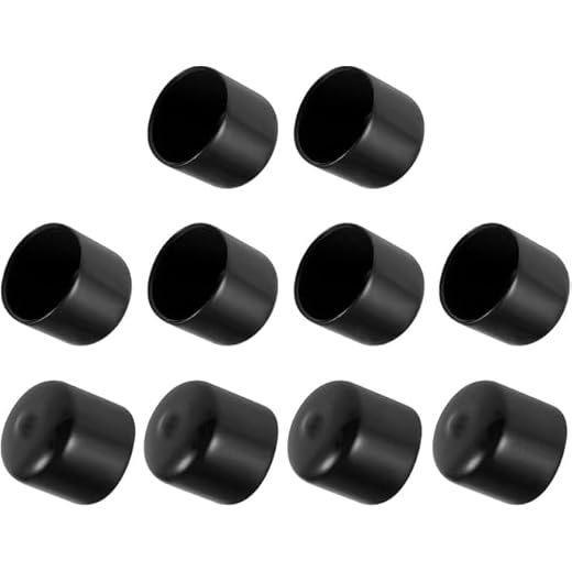 Screw Thread Protectors 24mm Black Vinyl Flexible Rubber Caps 10 Pack
