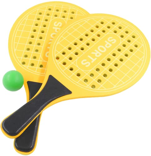 Nimokong Beachtennis Set, mit Schläger und Bälle, Gartenspiel für die ganze Familie, für Kleinkinder Indoor/Outdoor Sport, Beachball/Softbälle/Badminton (Sport,Blassgelb) Cover