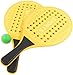 Nimokong Raquettes de Plage Set, Jeu de Plage pour Enfants et Adultes/D'intérieur et D'extérieur Jouets, Raquette Balle/Palette de Tennis/Plage Balle/Plage Raquette (Sports, Jaune Clair)
