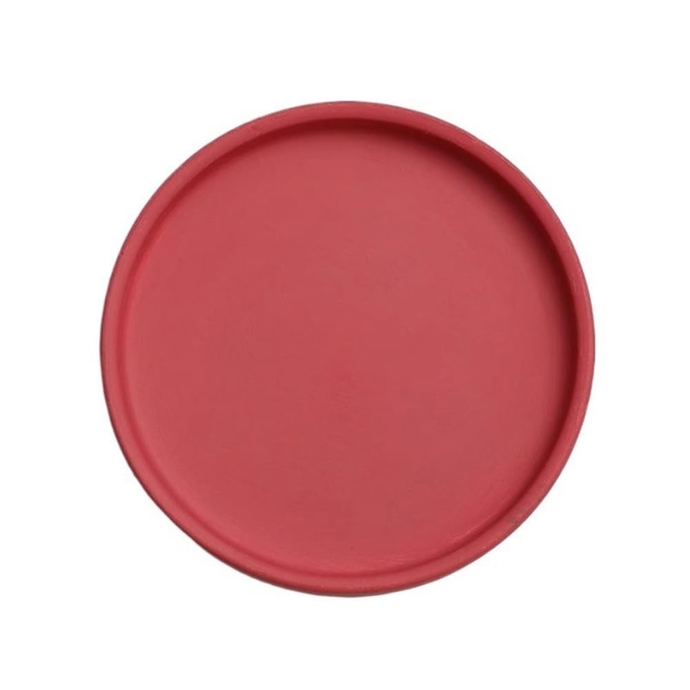 Plant Saucers Household Round Plant Drip Trays, Ceramic Saucer for Living Room Balcony(Red,Large)