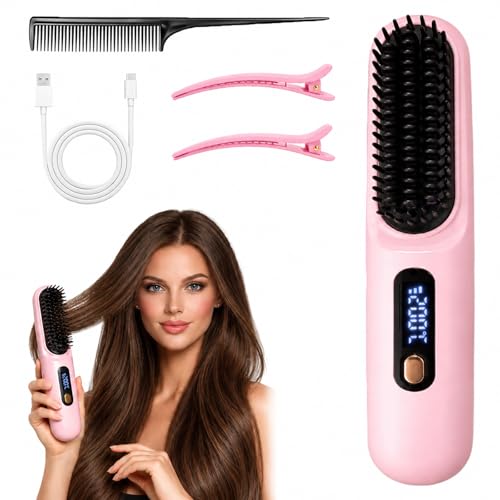 Go Brush Pro for Short Hair, 2026 Upgraded Cordless Straightening