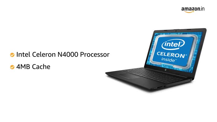 HP 15 Celeron N4000 15.6-inch Laptop (4GB/1TB HDD/Windows 10/ MS