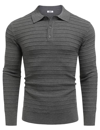 Polo en tricot à manches longues chic et décontracté pour homme