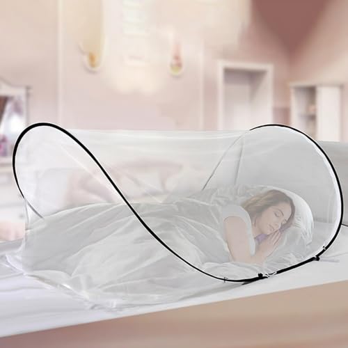 Tienda mosquitera plegable para cama, ligera y ventilada miniatura 4