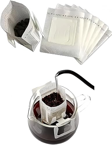 Bepisof 50 Portable Coffee Filter Holder, Disposable Filter Paper, Single Drip Coffee Filter Bags Like Tea Bags With Ear Hanging Design For Quick Brewing, Suitable For Travel/Camping/Home And Office
