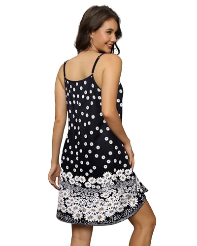 Image of elescat Womens Summer Dresses Spaghetti Strap V Neck Casual Sleeveless Sundress Beach Cover Ups with Pockets 2026