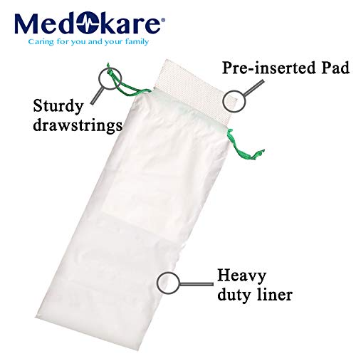 Medokare Medical Grade Urinal Bag - 30 Pee Bags, Superior Absorbent Pad, Portable Emergency Disposable Urinal Toilet, Road Trip Essentials Car Sickness Travel Vomit Bags, Odor Reducing for Men, Women - Thumbnail 4