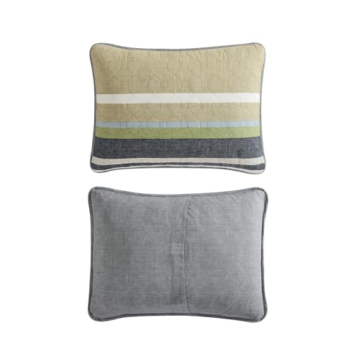Image of Eddie Bauer - Quilt Set, Cotton Reversible Bedding with Matching Shams, Lightweight Home Decor for All Seasons (Salmon Ladder Multi, King)