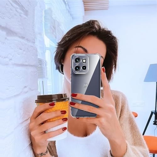 Image of Lustree Back Cover Transparent Case Compatible with Motorola Edge 50 Neo | Clear + TPU Case with 4 Corner Air Cushion Protection & Camera Protection | Slim& Stylus Cover