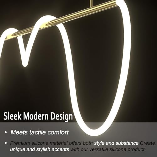 Lustre LED moderne doré en spirale de 120 cm avec télécommande