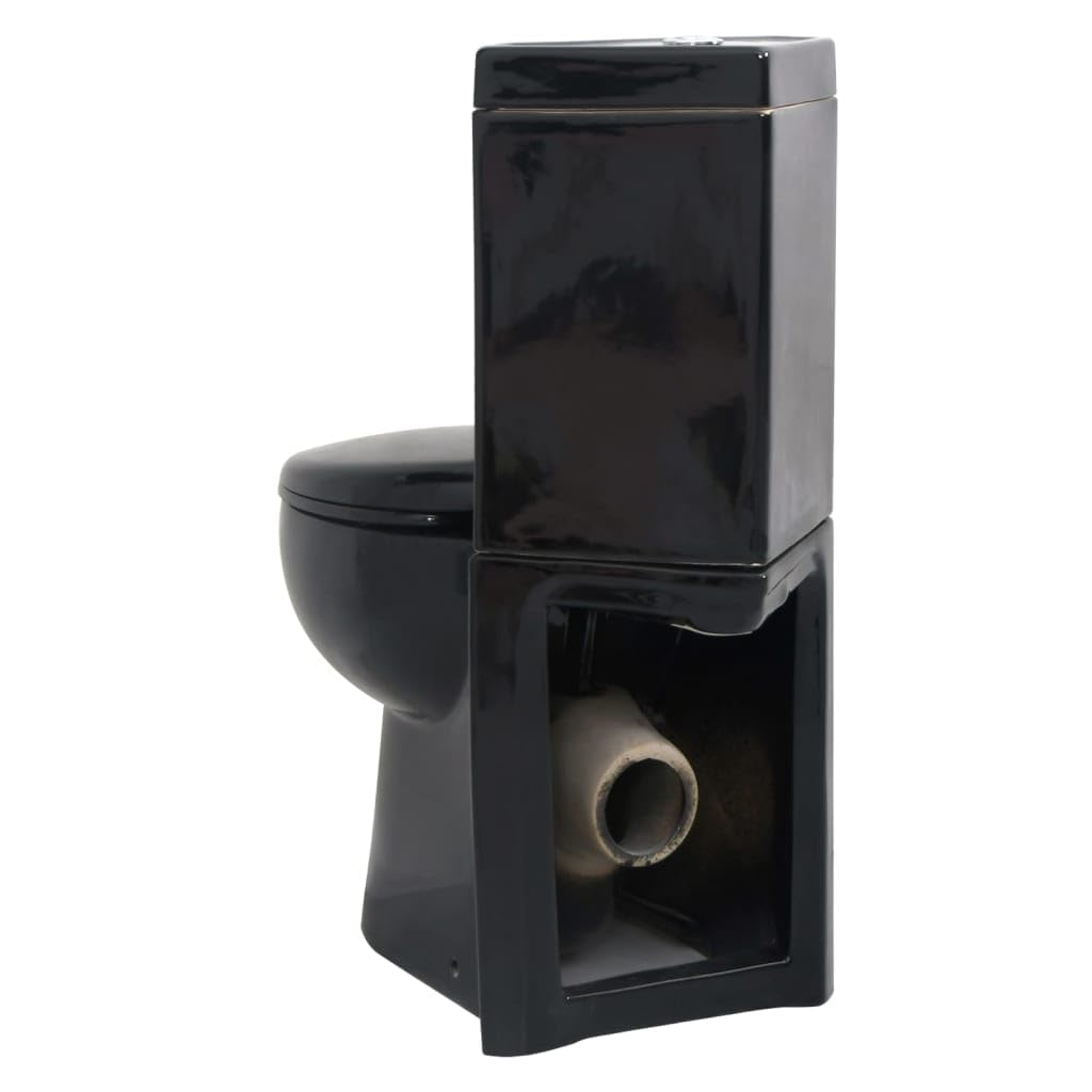 Generico Vaso WC in Ceramica da Bagno ad Angolo Nero,Nero,35.3kg,141134