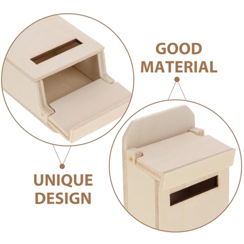 Boîte aux lettres miniature bois réaliste pour projets et artisanat