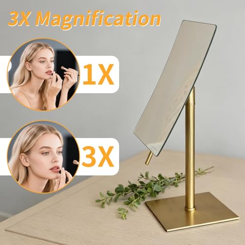 Espejo de Maquillaje de Mesa Rectangular Bronce 3X miniatura 7