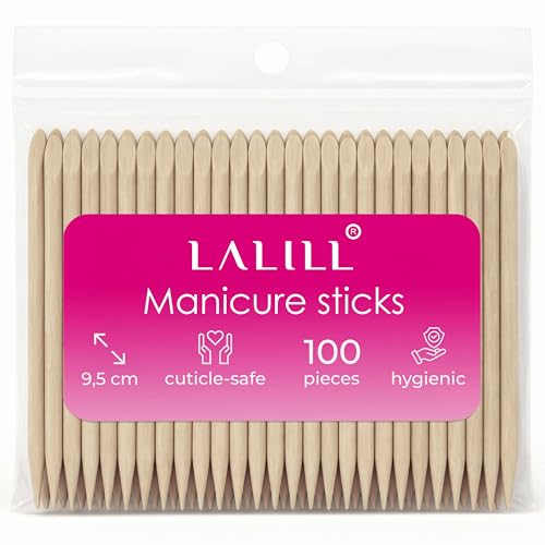 LALILL Palitos de Naranjo 100 Piezas - Palillos de Madera para Cutículas - Manicura, Pedicura, Nail Art, Uñas, Belleza, Pestañas, Tatuajes, DIY