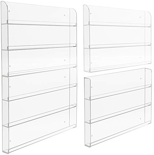 Sorbus Nail Polish Wall Rack Display Holder - Stylish Organizer For Home, Salon, Spa, Tattoo Shop, 6-Tiers, Holds Up To 90 Bottles, Acrylic 2-Piece Display #TOP5