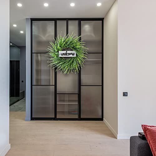 Kuimen Wreaths For Front Door All Year Around, 26 Inch Entryway Large Wreath, Green Artificial Boxwood Wreath, Sping Summer All Years Wall Door Home Farmhouse Decoration #TOP2