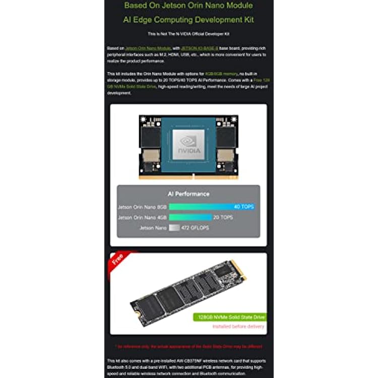 [Package A] Jetson Orin Nano AI Development Kit for Embedded and Edge Systems with 4GB Memory Jetson Orin Nano Module with IMX219-77 Camera @XYGStudy