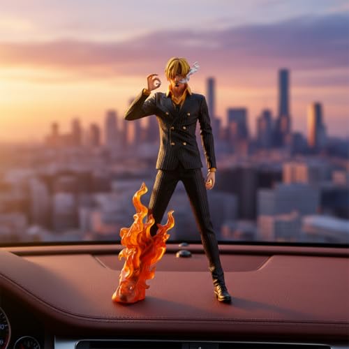 Image of Offo One Piece Sanji Diable Jambe Action Figure | Durable PVC Anime Collectible Figurine for Car Dashboard, Home Decor, Office Desk & Study Table | Premium Gift for Fans & Collectors