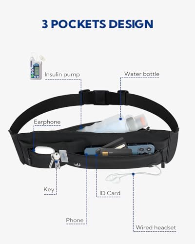Waterfly ONJ22-01 Running Belt Fanny Pack: Runner Marathon Jogging Waist Pack Sport Workout Exercise Fitness Phone Holder Belt thumb #3