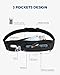 WATERFLY Running Belt Fanny Pack: Runner Marathon Jogging Waist Pack Sport Workout Exercise Fitness Phone Holder Belt for Men Women Jogger Slim Waist Bag Black