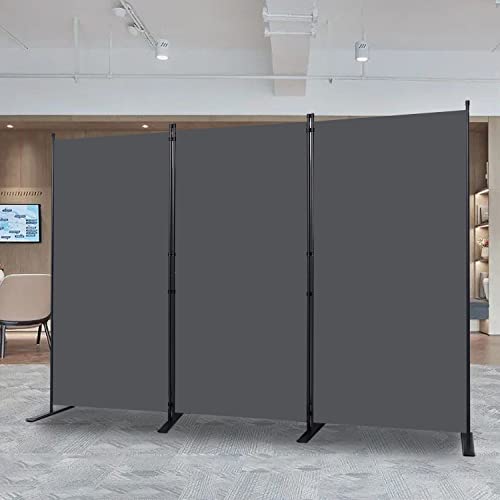 Chosenm Room Divider, 3 Panel Folding Privacy Screens With Wider Support Feet, 6 Ft Portable Room Partition For Room Separator, 102" W X 71" H, Grey #TOP5