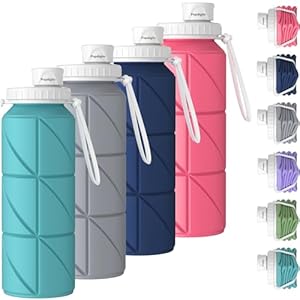 4pack Collapsible Water Bottles Foldable Silicone ...