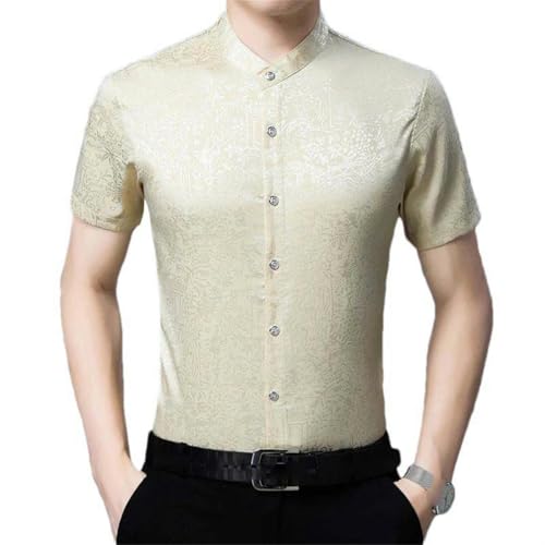 Chemise en soie style chinois homme cardigan rétro boutonné