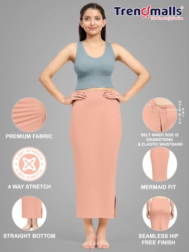 Image of TRENDMALLS Women's Polyester Spandex Stretchable Straight Saree Shapewear Petticoat for Women, Cotton Blended, Skirts for Women, Saree Shaper