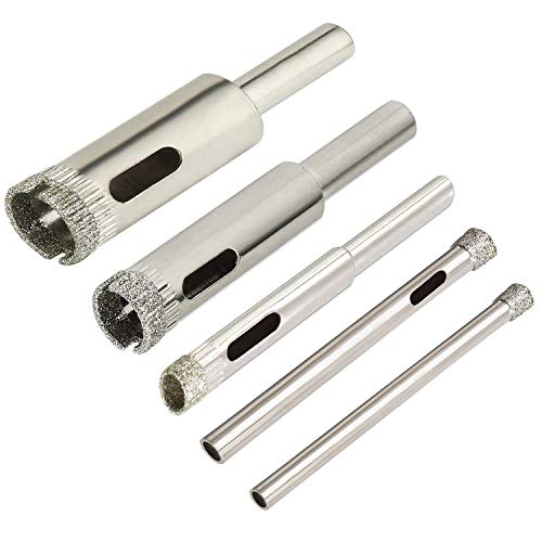 Diamond Drill Bit Hole Saw For Tile Glass Marble Granite Fiberglass Ceramic Tool Drill Bit Set 5 Pack | 5/32” – ½” #TOP4