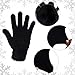 Bskifnn Winter Gloves Faux Fur Knit Stretchy Gloves for Women Cold Weather Running Driving Hiking Touch Magic Screen (Black, Adult)