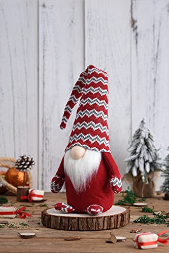 Argodaze Christmas Plush Gnomes Tomte Gnome Ornaments Handmade Swedish Dwarf Figurine Holiday Elf Home Decorations 19 Inches (Red) #TOP4
