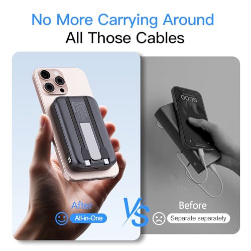 VTIAEK 16800mAh Magnetic Power Bank with Built-in Cables for iPhone Series - image 5