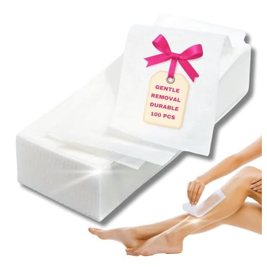 LALILL Tiras de Vellón 100 Unidades para Depilación - Cera Tibia y Pasta de Azúcar Cara - Depilación Corporal con Wax, blanco