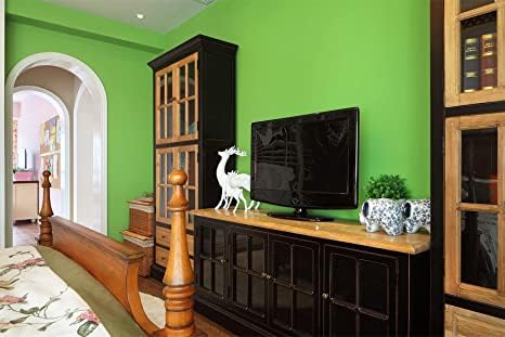 Image of HOME13 Self Adhesive Wallpaper Parrot Matte Green Removable and Decorative Vinyl Wallpaper for Kitchen Countertop Cabinets Table 1 Ft x 6 Ft with 2pcs
