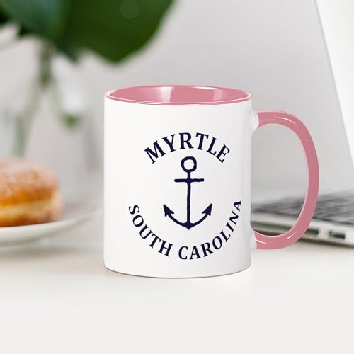 Taza de cerámica 11 oz Blanca con interior rosa miniatura 4