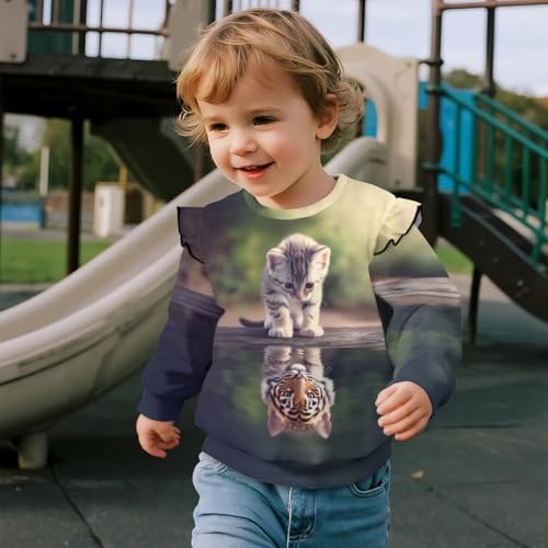 Xpyiqun Sweatshirt for Girls 1-8 Years Long Sleeve Shirt Ruffle Shoulder Pullover Tops Kids Crewneck Outfits4