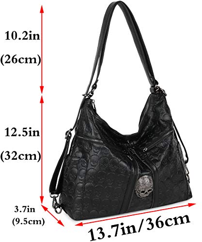 Bolso 3 en 1 para mujer con diseño calavera punk miniatura 2
