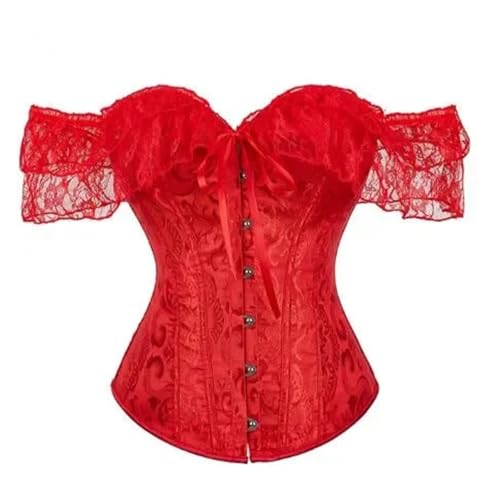 Corset serré en dentelle rouge XX-Large pour femme