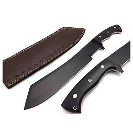Nooraki MK-353 Handmade Fixed Blade Machete Knife, Multi Use Axe Machete Knife, Camping Knife, Hunting Knife, Bushcraft Knife, Full Tang Handle 17 inches with Hand Stitched Leather Sheath