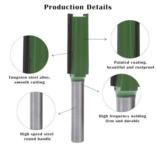 APOMOONS 7pcs Holzfräser Fräser Nutfräser 4/5/6/8/10/12mm Fräskopf für Oberfräse Holz Fräser Fräser Schaft Nutenfräser für Dichteplatte Massivholz Holz Schneiden Nutfräsen