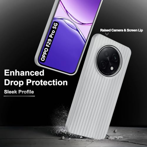Image of Fashionury Ring Line Beam Design Back Case for Oppo F29 Pro 5G | Ring Line Camera Protection | Vertical Beam Bump Protection | Rubberised Back Case for Oppo F29 Pro 5G (Gray)