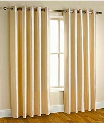 V DECOR Polyresin Solid Curtain, 7 Feet, Beige, Cream, Pack of 1