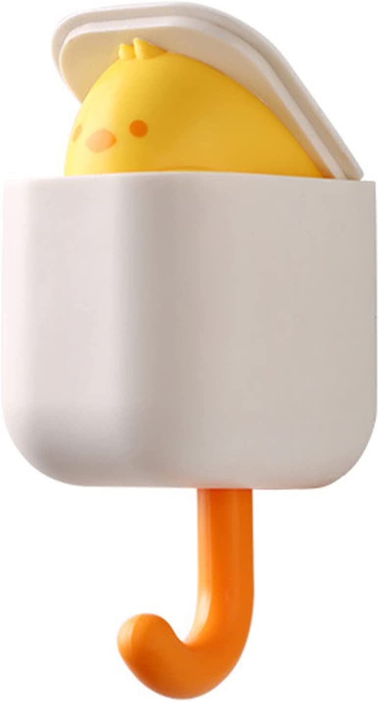 Lcmei 2023 New Creative Wall Mounted Self Adhesive Coat Hook Heavy Duty,Cute Pet Hooks Utility Entrance Key Holder Hook for Hat Towel Backpacks Scarf Bags (Yellow Chick)