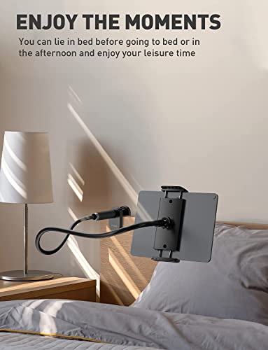Gooseneck Tablet Holder Stand For Bed: Adjustable Long 39.4Inch Flexible Lazy Arm Tablets Mount Compatible With Ipad Pro Air Mini | Galaxy Tab | Kindle Fire | Switch Or Other 4.7-12.9" Device #TOP4
