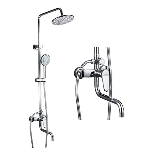 Robinet de douche en chrome éclatant avec mitigeur et colonne de pluie LWX pour salle de bain