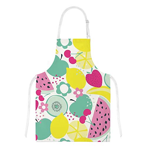 Top Carpenter Polyester Insulation Kitchen Oven Mitts Potholder Apron 3Pcs Set Colorful Summer Fruits Non Slip Heat Resistant Gloves For Baking Cooking Bbq #TOP3