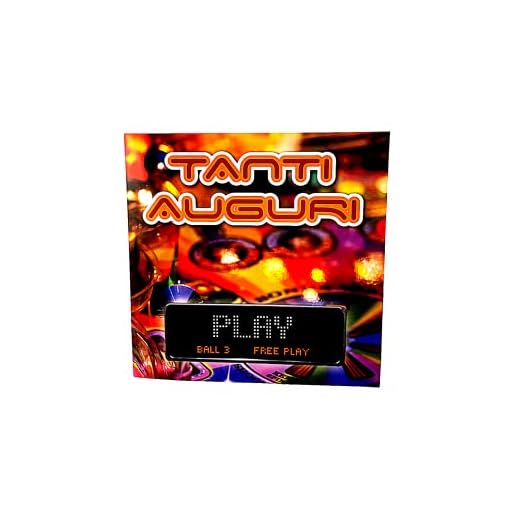 LINA OFFICINE GRAFICHE CREATIVE 11-112, Biglietto Auguri Compleanno Musicale, con Gioco Anni ‘80 Flipper da Tavolo, 15.3 x 15.3 cm, per Festa di Compleanno di tutte le età